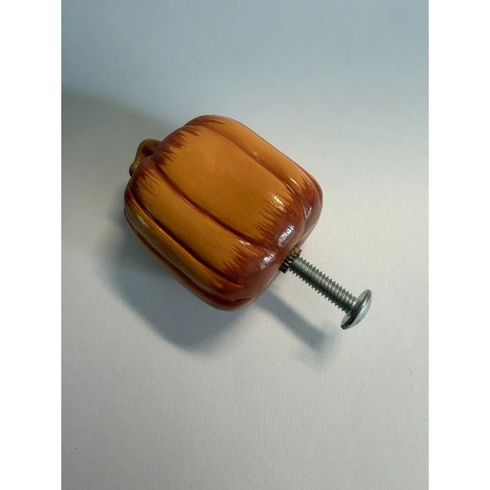 Longaberger Woodcrafts Orange Pumpkin Replacement Knob w/screw #50293